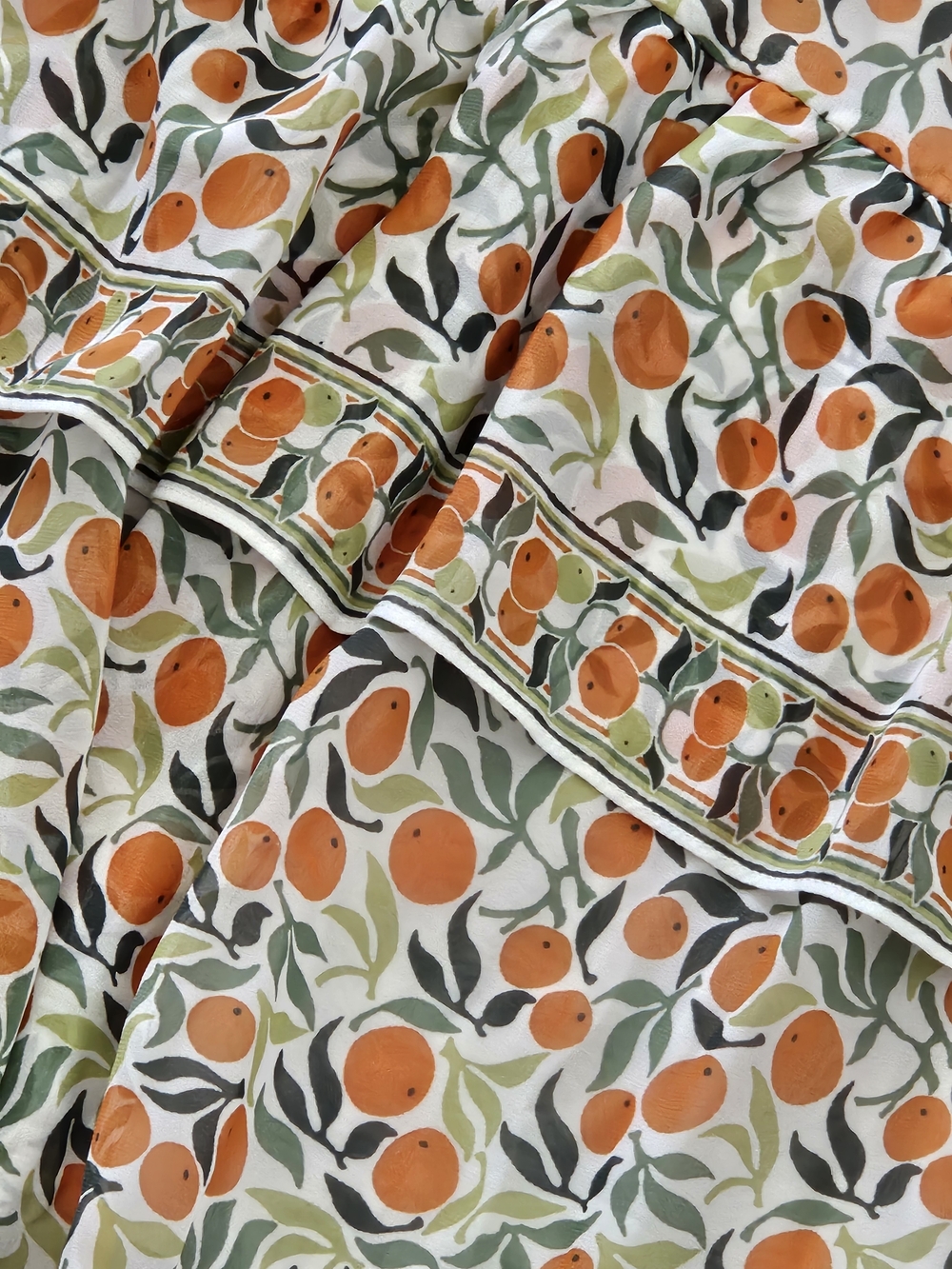 Women’s Orange Print Ruffle Maxi Skirt Max STUDIO sz M